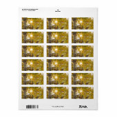 黄色い《植物》アスペンの葉と秋を持つ日が差すこと ラベル (フルシート)