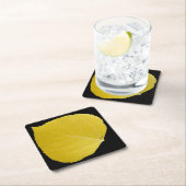 黄色い《植物》アスペンの葉#5 スクエアペーパーコースター (インサイチュ)