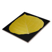 黄色い《植物》アスペンの葉#5 タイル (側面)