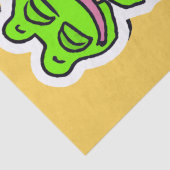 黄色いAIアートに浮かぶカエルの笑顔の男 薄葉紙 (詳細)