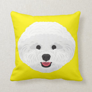 黄色いBichon Frise クッション