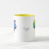 黄色いBudgieの鳥のオウムのマグ マグカップ (中央)