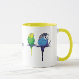 黄色いBudgieの鳥のオウムのマグ マグカップ