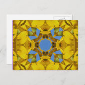 黄色いConeflowersの万華鏡のように千変万化するパターンの芸術の花Postcar ポストカード (正面/裏面)