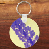 黄色いKeychainの紫色の花 キーホルダー (正面)