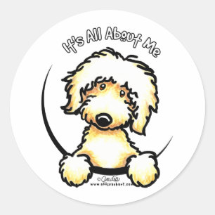 黄色いLabradoodle IAAM ラウンドシール