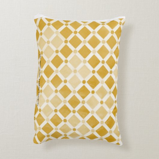 黄色いNantucketのクジラの旗の枕 アクセントクッション (裏面(縦))