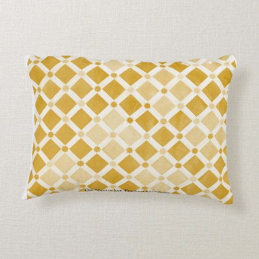 黄色いNantucketのクジラの旗の枕 アクセントクッション (裏面)