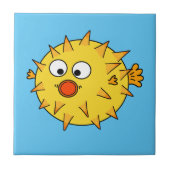 黄色いPufferfish タイル (正面)