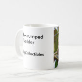 黄色いrumpedアメリカムシクイのコーヒー・マグ コーヒーマグカップ (正面左)