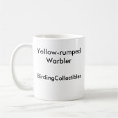 黄色いrumpedアメリカムシクイのコーヒー・マグ コーヒーマグカップ (左)