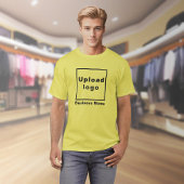 黄色いTシャツのビジネス名とロゴ Tシャツ