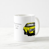 黄色いVauxhall Viva HC コーヒーマグカップ (正面右)