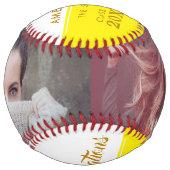 黄色おめでとう卒業2写真 ソフトボール (正面)