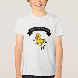 黄色おもしろいいアヒルの歩くのおもしろい トライブレンドＴシャツ