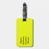 黄色おもしろいいストップ!君は僕の持ち主が気に入らない ラゲッジタグ (裏面縦)