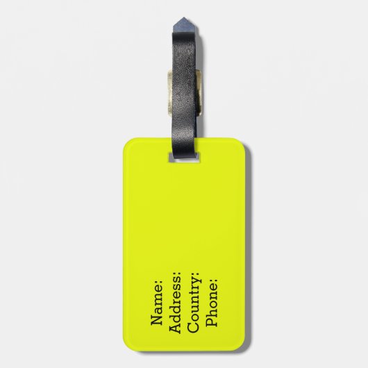 黄色おもしろいいストップ!君は僕の持ち主が気に入らない ラゲッジタグ (裏面縦)