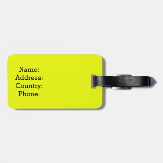 黄色おもしろいいストップ!君は僕の持ち主が気に入らない ラゲッジタグ (裏面横)