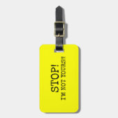 黄色おもしろいいストップ!私は君のものではない ラゲッジタグ (正面縦)