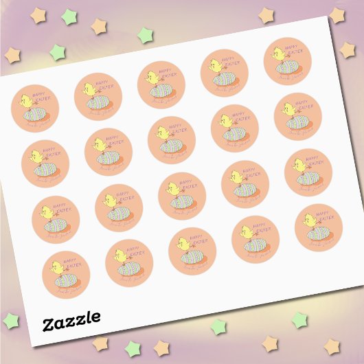 黄色おもしろいいヒックのイースターシール ラウンドシール