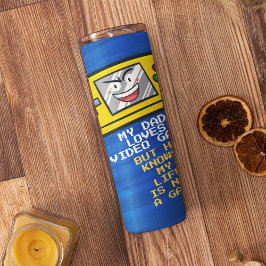 黄色おもしろいい携帯父の日のグリーティングカード タンブラー