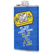 黄色おもしろいい携帯父の日の挨拶 フラスク (左)