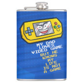 黄色おもしろいい携帯父の日の挨拶 フラスク (正面)