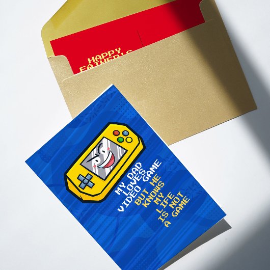 黄色おもしろいい携帯父の日の挨拶 ポストカード