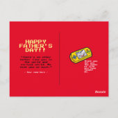 黄色おもしろいい携帯父の日の挨拶 ポストカード (裏面)