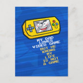 黄色おもしろいい携帯父の日の挨拶 ポストカード (正面)