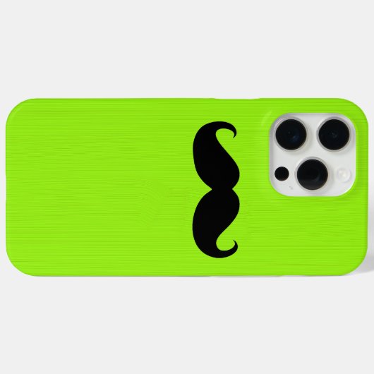 黄色おもしろいい緑の背景の黒い口ひげ Case-Mate iPhoneケース (裏面 (横))