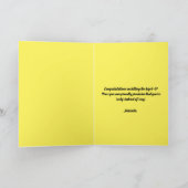 黄色おもしろいと黒猫の夫60誕生日 カード (内部)