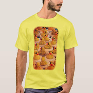 黄色おもしろいのゴムダック Tシャツ