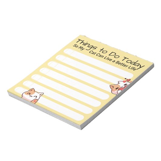 黄色おもしろいの色を一覧表示する猫好き ノートパッド (回転)