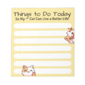 黄色おもしろいの色を一覧表示する猫好き ノートパッド (正面)