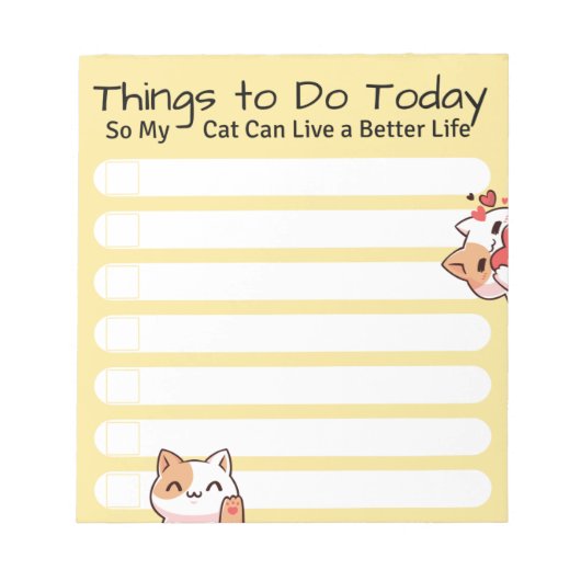 黄色おもしろいの色を一覧表示する猫好き ノートパッド (正面)