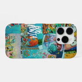 黄色おもしろいスポンジキャラクター電話ケース iPhoneケース (裏面横)