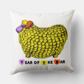 黄色おもしろいビッグRAM中国の〔占星術の〕十二宮図誕生日SqPi クッション (裏面)