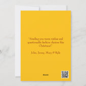 黄色おもしろいユニークのクリスマス気分のペット犬 シーズンカード (裏面)