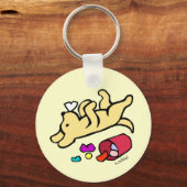 黄色おもしろいラブラドール漫画 キーホルダー (正面)