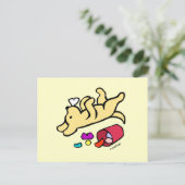 黄色おもしろいラブラドール漫画 ポストカード (スタンド正面)