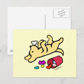 黄色おもしろいラブラドール漫画 ポストカード (正面/裏面)