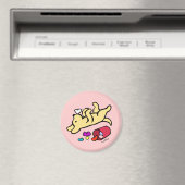 黄色おもしろいラブラドール漫画 マグネット (インサイチュ (食洗機))