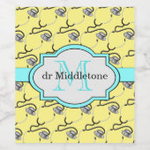 黄色おもしろい名の医師の聴診器 ワインラベル (シングルラベル)