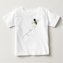 黄色おもしろい黒のまわりにベビーTシャツ ベビーTシャツ