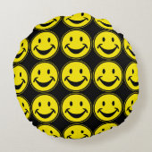 黄色おもしろい+背中。&アイディア ラウンドクッション (裏面)
