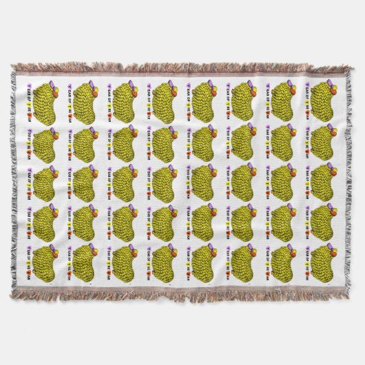 黄色おもしろいRam年中国の間〔占星術の〕十二宮図誕生日TB スローブランケット (正面)