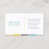 黄色およびアクアモダンカラーブロック 名刺 (正面)