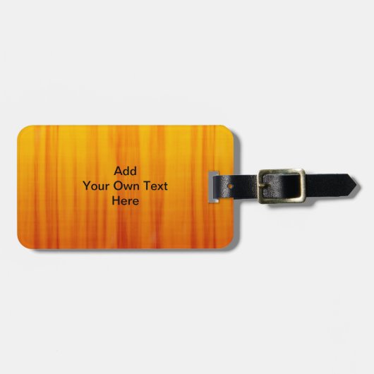 黄色およびオレンジパターン荷物のラベル ラゲッジタグ (正面横)