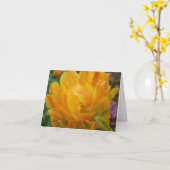 黄色およびオレンジ二重チューリップの花びら カード (黄色い花)